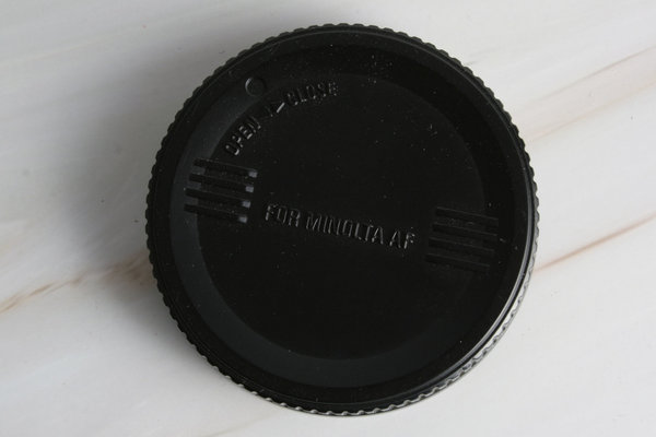 Sigma Objektiv Rückdeckel Kunststoff schwarz für Minolta AF; gebraucht