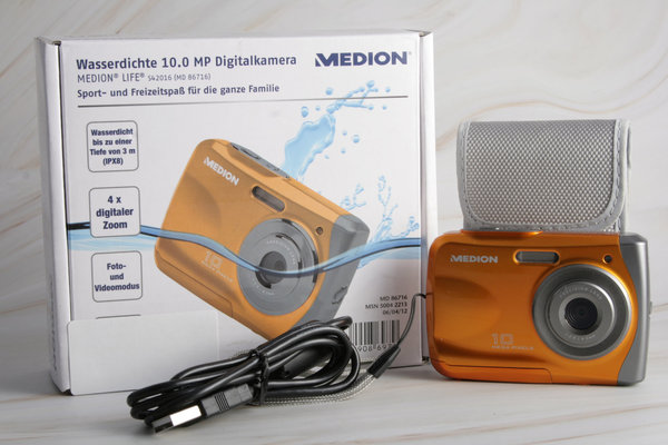 Medion MD 86716 Digitalkamera 10MP Unterwasserkamera kupferfarbend