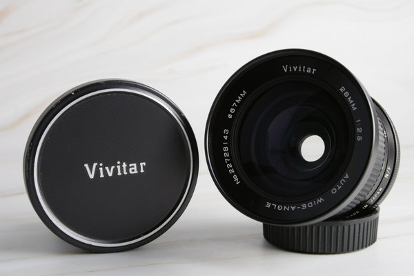 webersfotoshop Vivitar 28mm 1:2.5 Weitwinkelobjektiv mit Nikon F z. Bsp. Nikon Nikkormat FT2