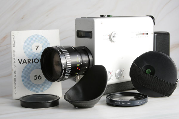 webersfotoshop Braun Nizo S55 Kamera S8 mit Schneider Kreuznach Variogon 1.8/7-56; SET!