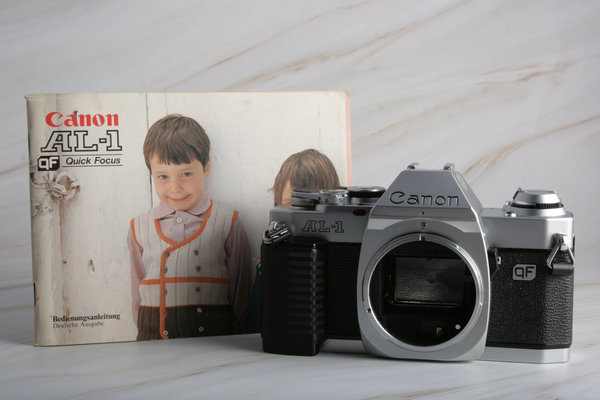 webersfotoshop Canon AL-1 QF Gehäuse silber schwarz Body inkl. Equipment; gebraucht